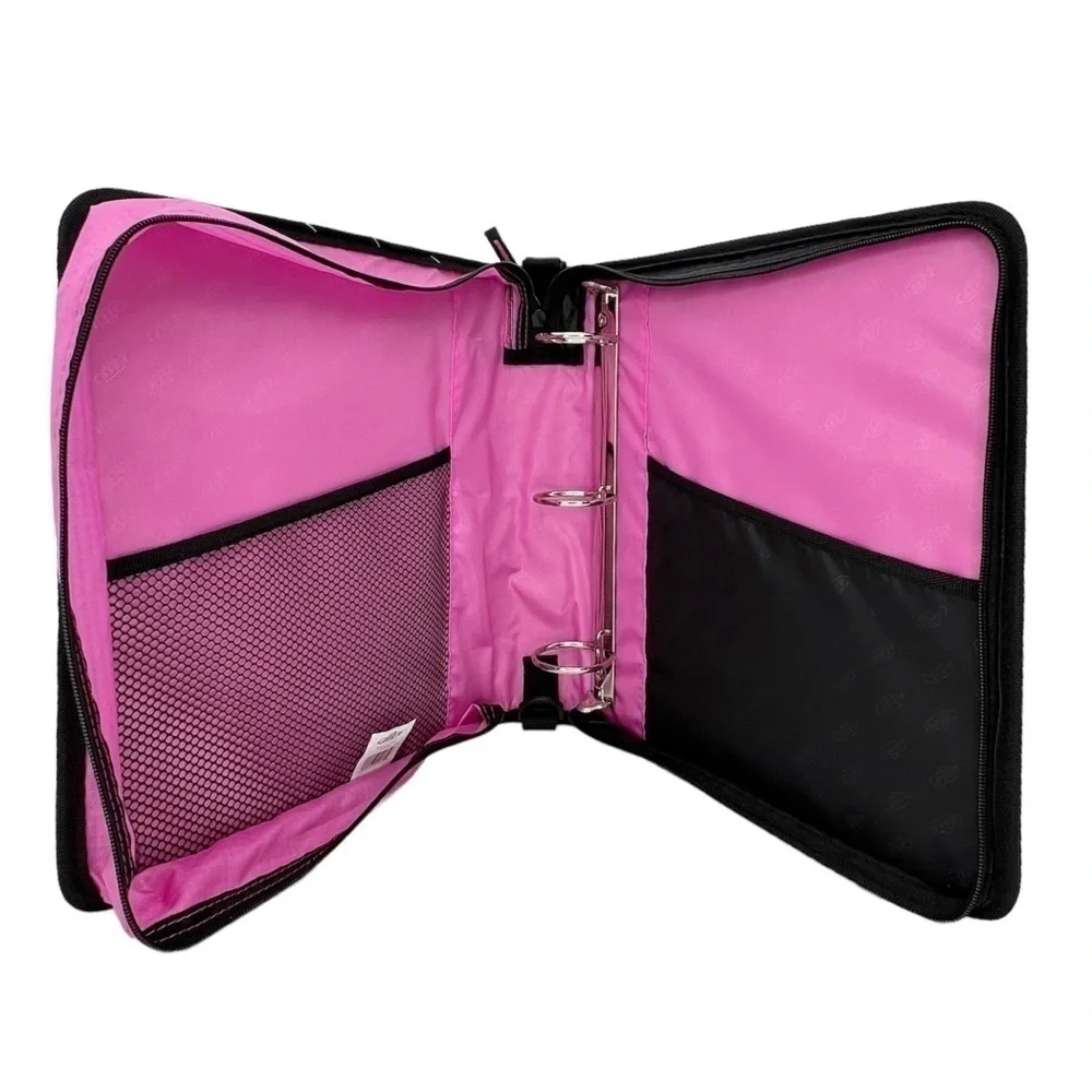 Case-It “The Classic” 2” Three Ring Binder Blue with Pink Polka Dots 3 New NWT